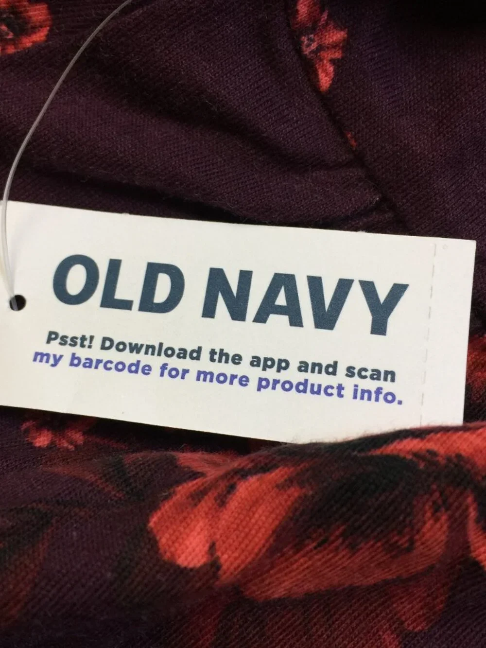 New! Old Navy Dress Girls XXL (18) Burgundy Red Floral Long Sleeve 100% Cotton